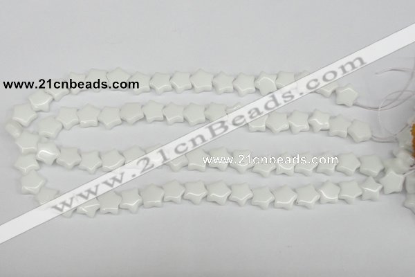 CRG06 15.5 inches 12*12mm star white agate gemstone beads wholesale