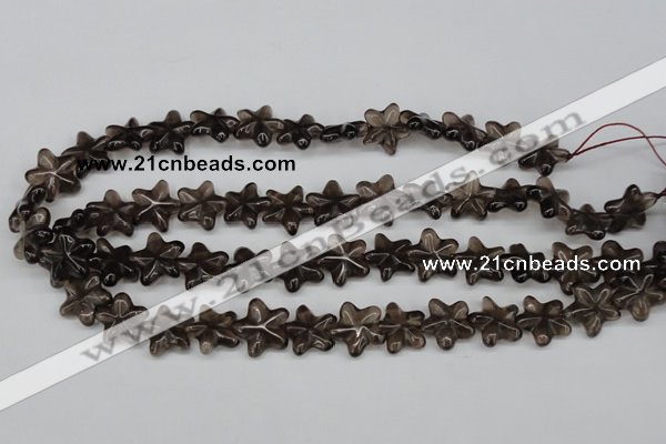 CRG16 15.5 inches 16*16mm star smoky quartz gemstone beads