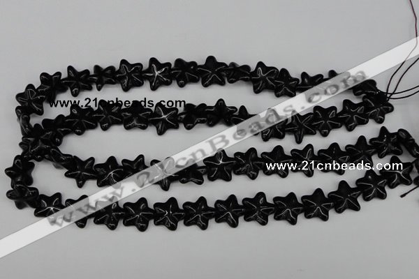 CRG21 15.5 inches 16*16mm star black agate gemstone beads wholesale