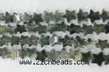 CRG40 15.5 inches 14mm flat star moss agate gemstone beads wholesale