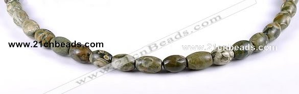 CRH01 8*10mm rice shape natural rhyolite stone beads Wholesale