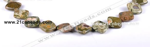 CRH05 15*15mm rhombic natural rhyolite gemstone beads Wholesale