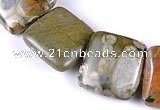 CRH06 different sizes square natural rhyolite beads Wholesale