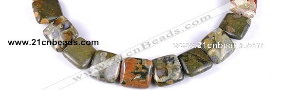 CRH06 different sizes square natural rhyolite beads Wholesale