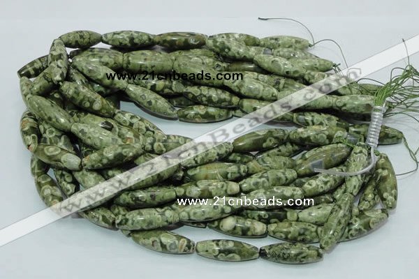 CRH106 15.5 inches 10*30mm rice rhyolite beads wholesale