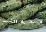 CRH108 15.5 inches 12*40mm rice rhyolite beads wholesale