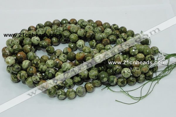 CRH113 15.5 inches 14mm faceted round rhyolite beads