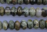 CRH118 15.5 inches 6*12mm faceted rondelle rhyolite gemstone beads