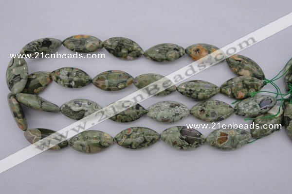 CRH140 15.5 inches 15*30mm marquise rhyolite gemstone beads