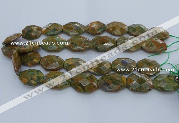 CRH152 15.5 inches 20*25mm - 22*30mm faceted freeform rhyolite beads