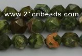 CRH161 15.5 inches 6mm faceted nuggets rhyolite gemstone beads