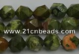 CRH162 15.5 inches 8mm faceted nuggets rhyolite gemstone beads