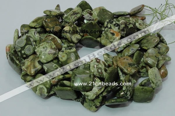 CRH22 15.5 inches 20*20mm rhombic rhyolite beads wholesale