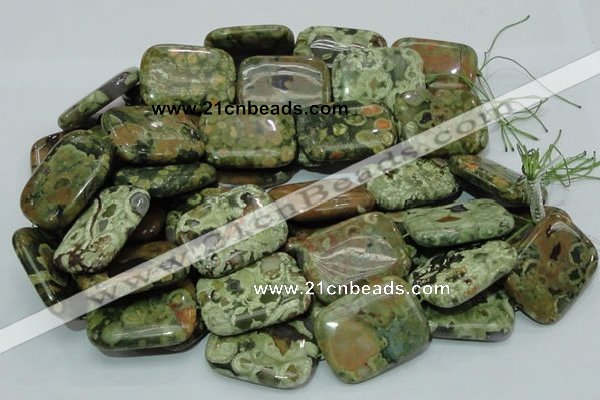 CRH29 15.5 inches 30*40mm rectangle rhyolite beads wholesale