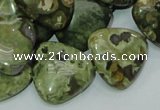 CRH33 15.5 inches 20*20mm triangle rhyolite beads wholesale