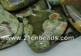 CRH34 15.5 inches 30*30mm triangle rhyolite beads wholesale