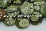 CRH37 15.5 inches 16mm flat round rhyolite beads wholesale