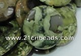 CRH39 15.5 inches 20mm flat round rhyolite beads wholesale
