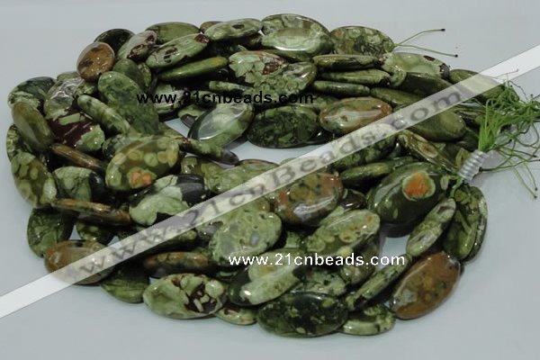 CRH46 15.5 inches 15*30mm oval rhyolite beads wholesale