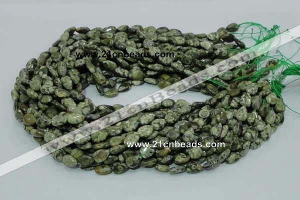 CRH47 15.5 inches 8*12mm flat teardrop rhyolite beads wholesale