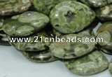 CRH48 15.5 inches 18*25mm flat teardrop rhyolite beads wholesale