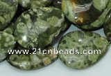 CRH49 15.5 inches 22*30mm flat teardrop rhyolite beads wholesale