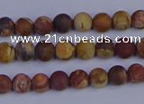 CRH510 15.5 inches 4mm round matte rhyolite gemstone beads