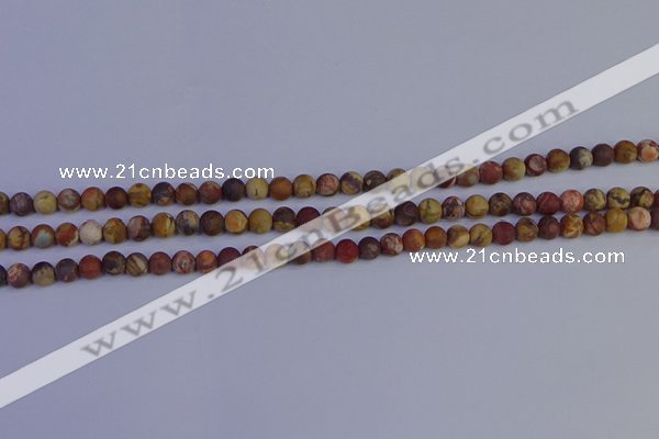 CRH510 15.5 inches 4mm round matte rhyolite gemstone beads