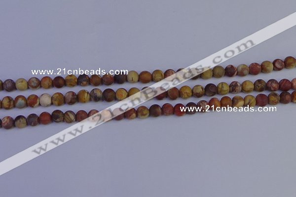 CRH511 15.5 inches 6mm round matte rhyolite gemstone beads