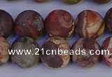 CRH514 15.5 inches 12mm round matte rhyolite gemstone beads