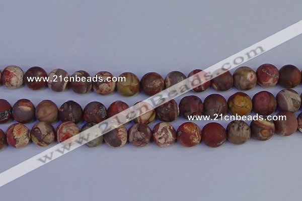 CRH515 15.5 inches 14mm round matte rhyolite gemstone beads