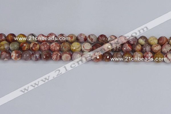 CRH520 15.5 inches 8mm faceted round rhyolite gemstone beads