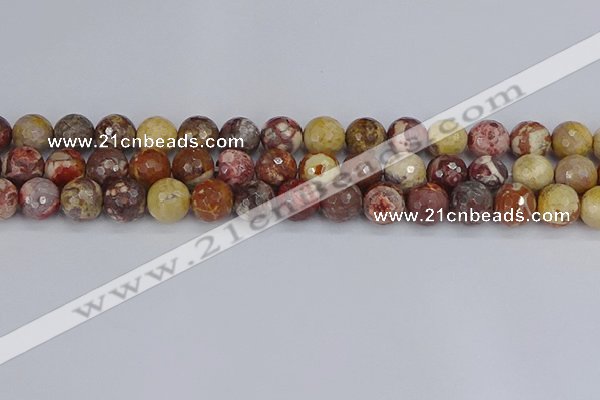 CRH521 15.5 inches 10mm faceted round rhyolite gemstone beads