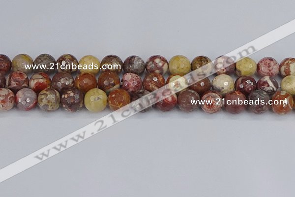 CRH522 15.5 inches 12mm faceted round rhyolite gemstone beads