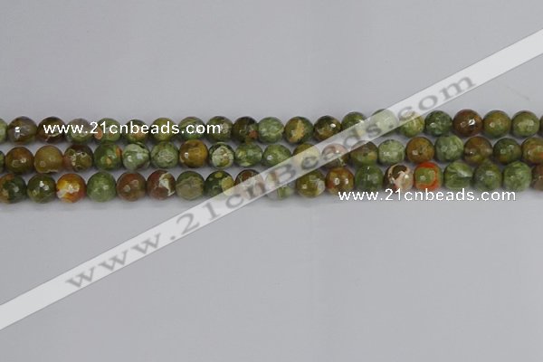 CRH527 15.5 inches 6mm faceted round rhyolite beads wholesale