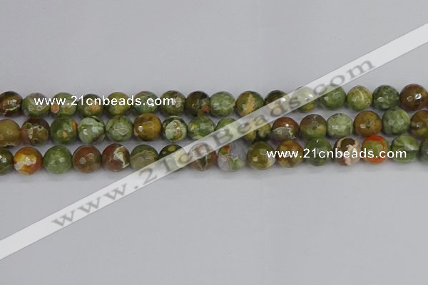 CRH529 15.5 inches 10mm faceted round rhyolite beads wholesale