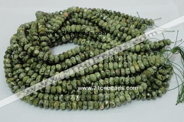 CRH53 15.5 inches 6*10mm faceted rondelle rhyolite beads wholesale