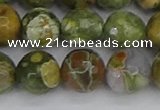 CRH530 15.5 inches 12mm faceted round rhyolite beads wholesale