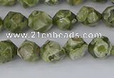 CRH535 15.5 inches 6mm faceted nuggets rhyolite gemstone beads