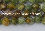 CRH541 15.5 inches 6mm faceted nuggets rhyolite beads wholesale