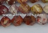 CRH548 15.5 inches 8mm faceted nuggets rhyolite gemstone beads