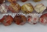 CRH549 15.5 inches 10mm faceted nuggets rhyolite gemstone beads