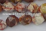 CRH550 15.5 inches 12mm faceted nuggets rhyolite gemstone beads