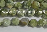 CRH553 15.5 inches 6mm faceted nuggets matte rhyolite gemstone beads