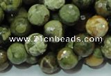 CRH58 15.5 inches 12mm faceted round rhyolite beads wholesale