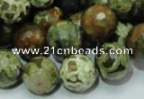 CRH59 15.5 inches 16mm faceted round rhyolite beads wholesale