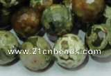 CRH60 15.5 inches 18mm faceted round rhyolite beads wholesale