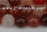 CRH603 15.5 inches 10mm round red rabbit hair quartz beads