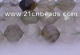 CRH612 15.5 inches 8mm faceted nuggets green rabbit hair beads