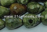 CRH65 15.5 inches 15*20mm faceted teardrop rhyolite beads wholesale